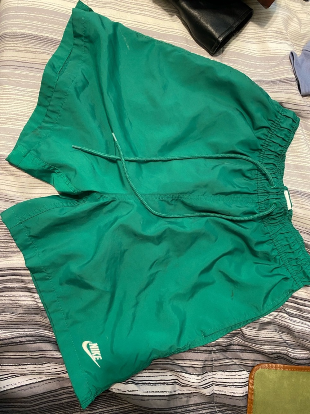 Womens Pre-Owned Size Small Nike Teal-Green Athletic Shorts with White Logo